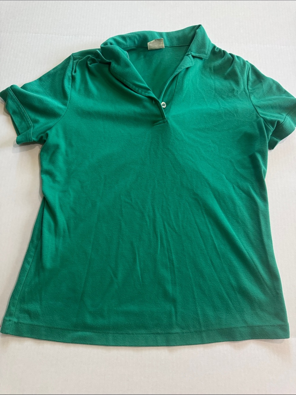 Vintage Sears Green Polo-Style Short Sleeve Women's Top
